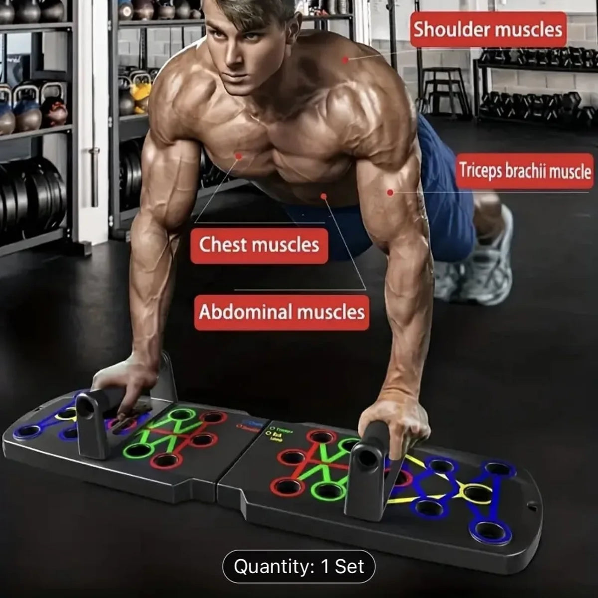 Solid Push Up Board Home Workout Equipment Multi-Functional Pushup Stands System Fitness Floor Chest Muscle Exercise Professiona - WeightCityStore
