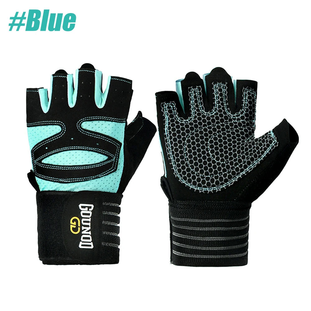 1 Pair Workout Gloves for Men Women, Padded Weight Lifting Gloves with Wrist Wraps Support, Full Palm Protection, Grip for Gym Tr - WeightCityStore
