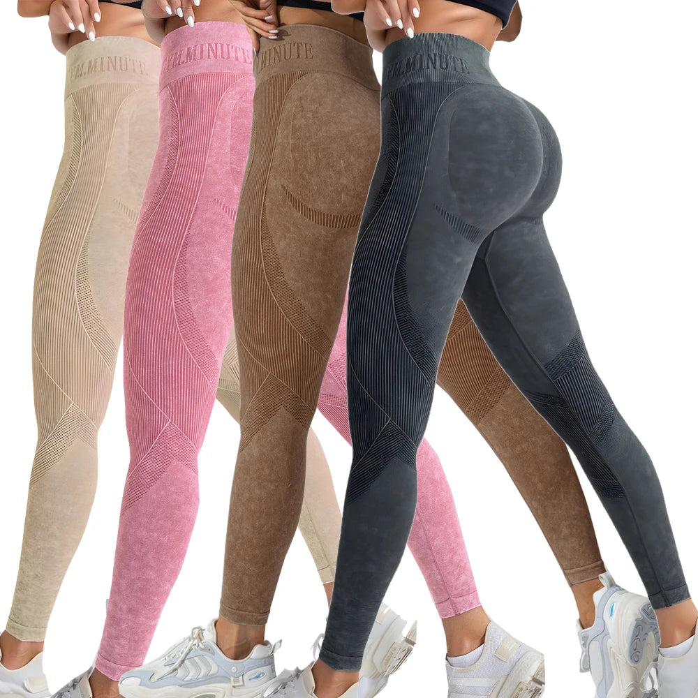 2 Pack Women's High Waisted  Lifting Seamless Solid Color Yoga Leggings Elastic And Breathable Fitness Sports Pants - WeightCityStore