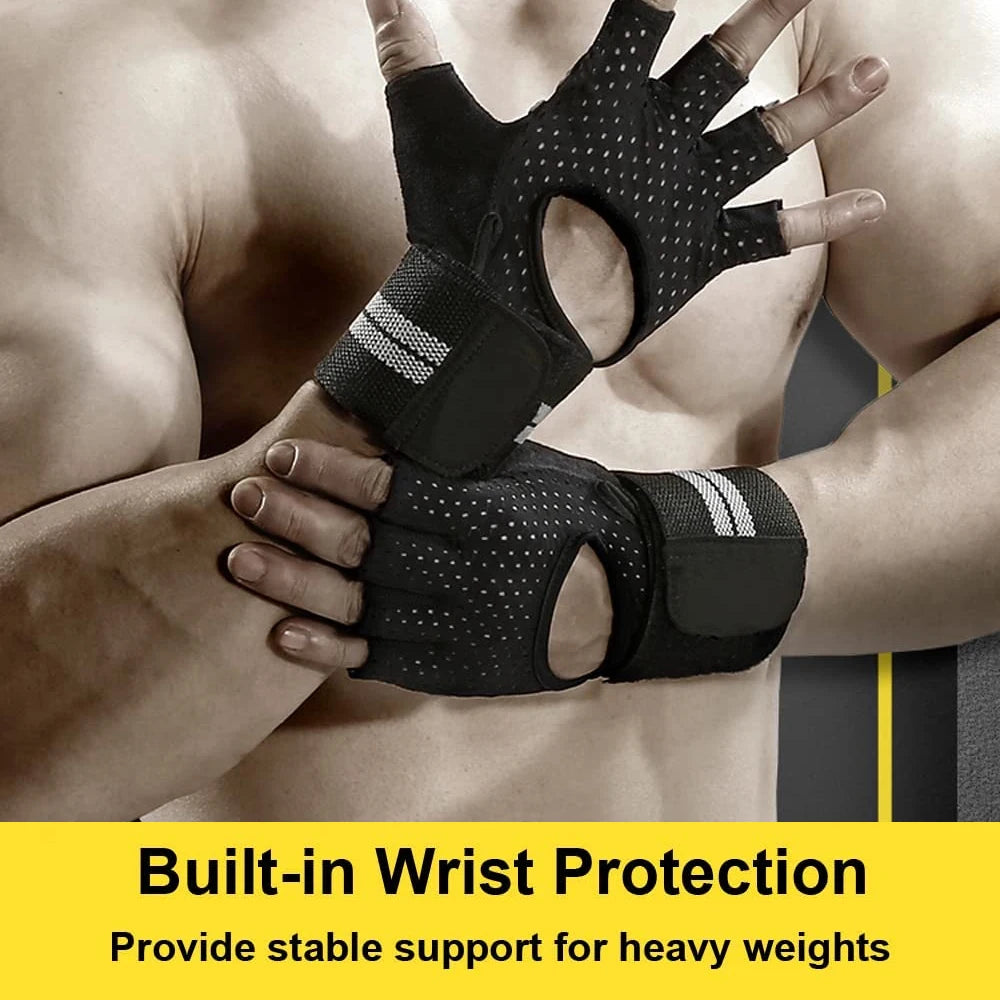 Weightlifting Gloves Men Women Workout Glove Barbell Gym Fitness Gloves with Wrist Support for Cossfit Training Exercise Protect - WeightCityStore