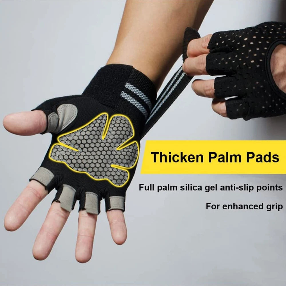 Weightlifting Gloves Men Women Workout Glove Barbell Gym Fitness Gloves with Wrist Support for Cossfit Training Exercise Protect - WeightCityStore