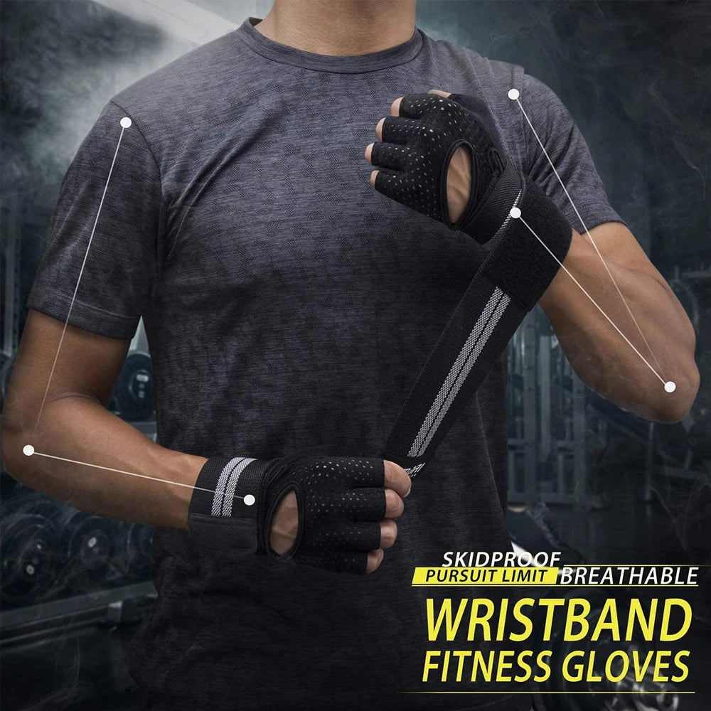 Weightlifting Gloves Men Women Workout Glove Barbell Gym Fitness Gloves with Wrist Support for Cossfit Training Exercise Protect - WeightCityStore