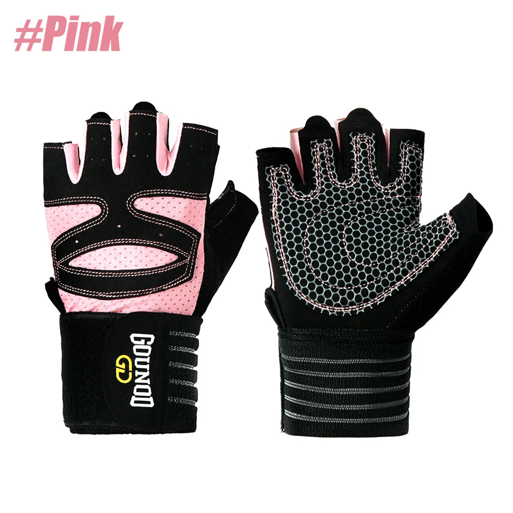 1 Pair Workout Gloves for Men Women, Padded Weight Lifting Gloves with Wrist Wraps Support, Full Palm Protection, Grip for Gym Tr - WeightCityStore