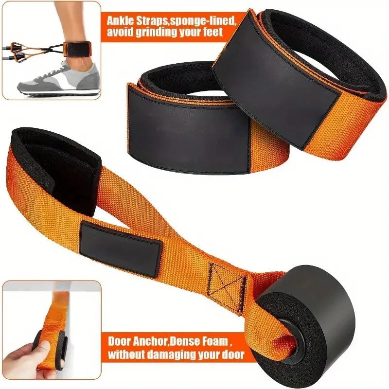 Resistance strap with handle: used for muscle training, strength building yoga body shaping home fitness equipment - natural - WeightCityStore