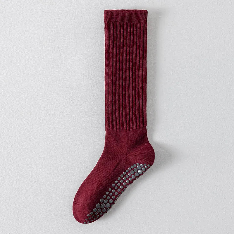 Yoga Socks Cotton Dot Silicone Terry Non-slip Women Pilates Grip Knee-high Slouch Socks