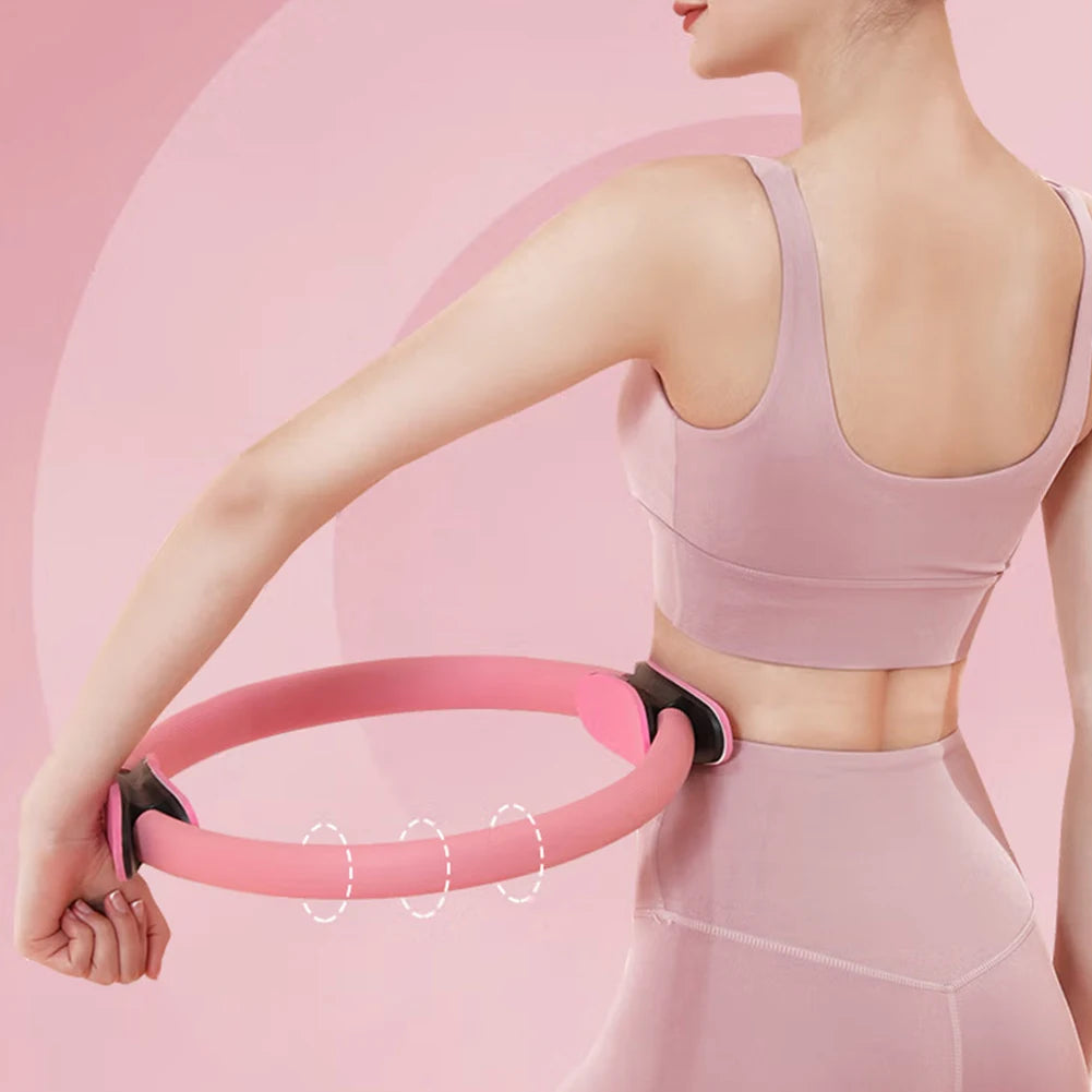 Pilates Ring Yoga Rings with Non Slip Handles Fitness Circle Portable Flexible Resistance Exercise Equipment for Core Workout