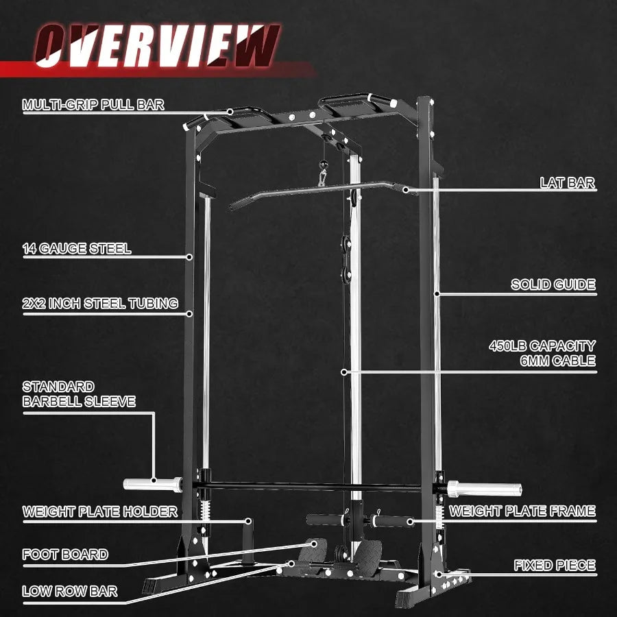 Compact Smith Machine Home Gym 800lb Barbell Sleeve SpaceSaving - WeightCityStore