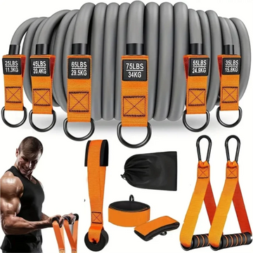 Resistance strap with handle: used for muscle training, strength building yoga body shaping home fitness equipment - natural - WeightCityStore