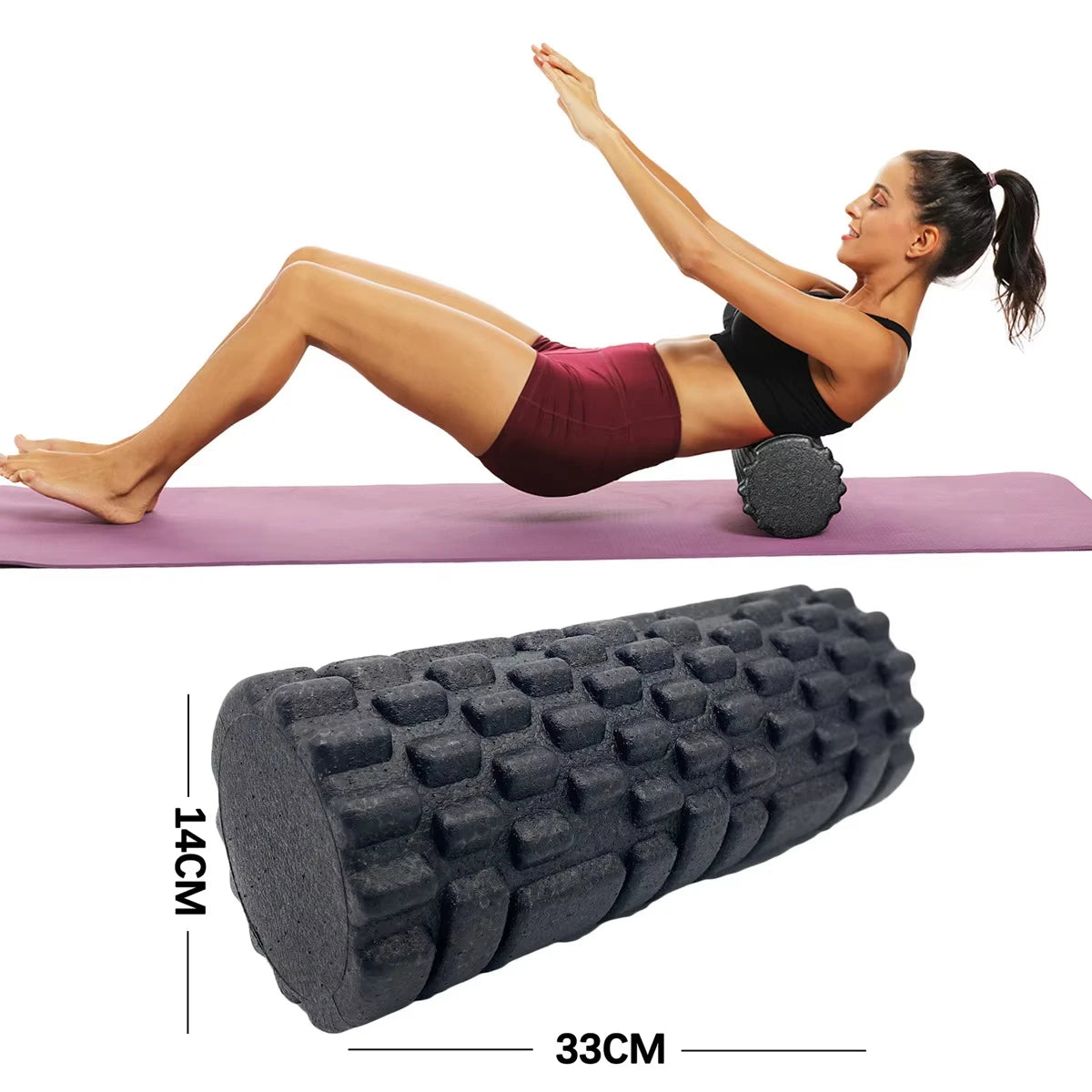 33cm Fitness Foam Roller Yoga Massage Roller EPP Pilates Foam Body Muscle Massage Roller Therapy Exercises Gym Home Exercise - WeightCityStore