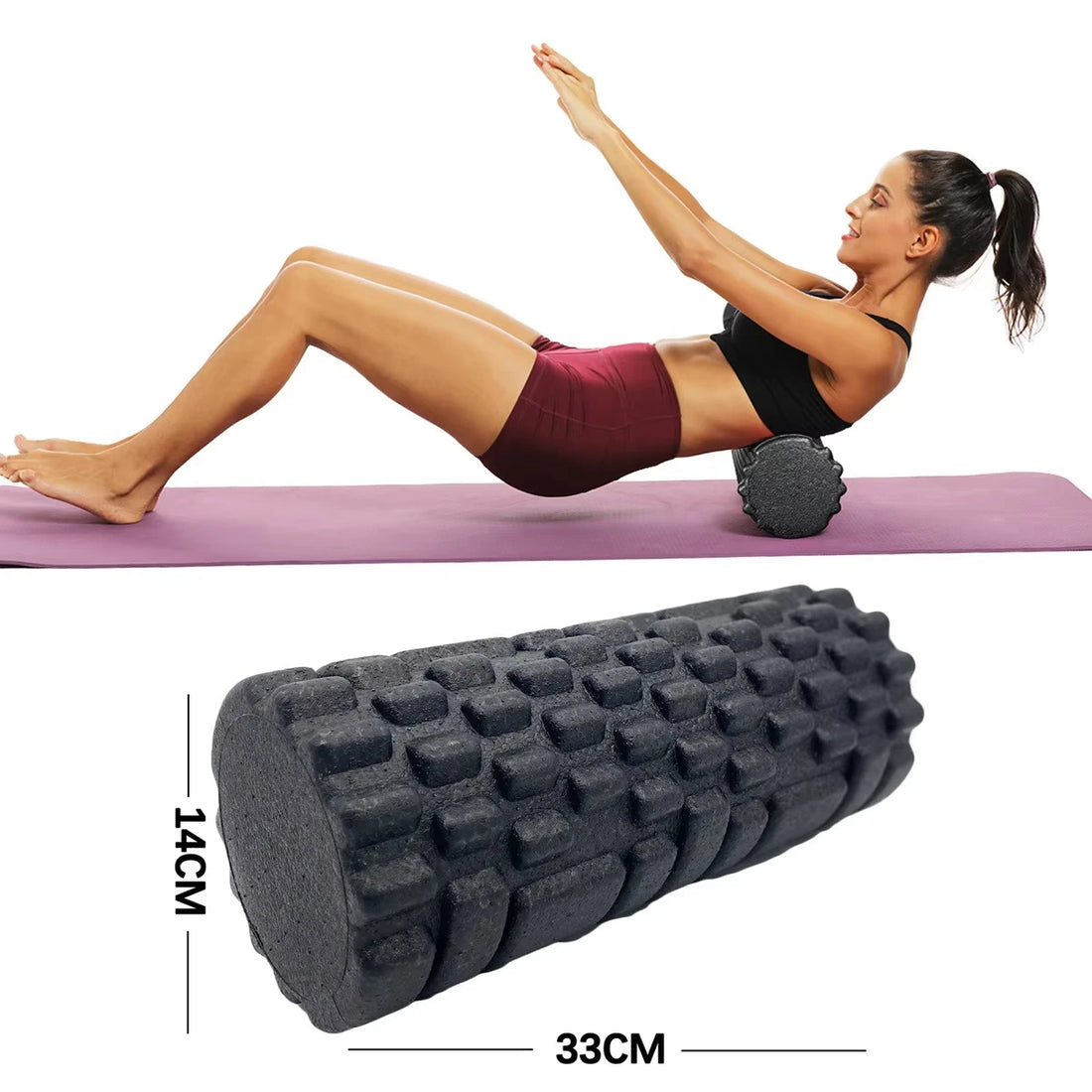 33cm Fitness Foam Roller Yoga Massage Roller EPP Pilates Foam Body Muscle Massage Roller Therapy Exercises Gym Home Exercise - WeightCityStore