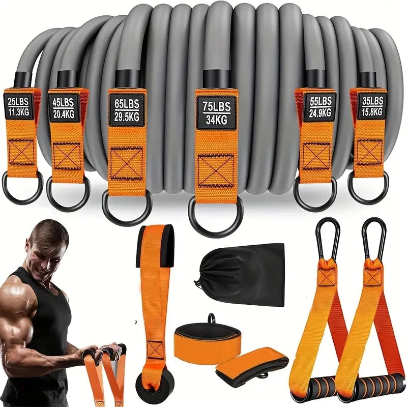 Resistance strap with handle: used for muscle training, strength building yoga body shaping home fitness equipment - natural - WeightCityStore