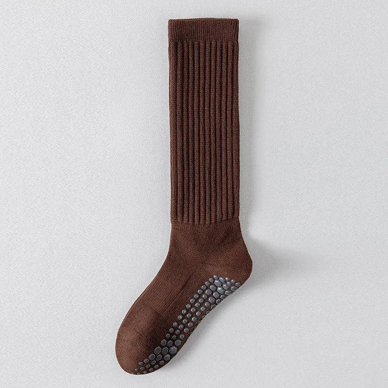 Yoga Socks Cotton Dot Silicone Terry Non-slip Women Pilates Grip Knee-high Slouch Socks