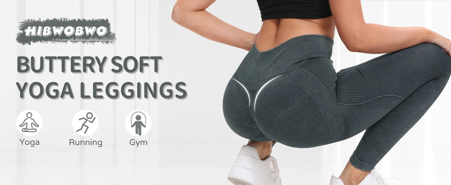 2 Pack Women's High Waisted  Lifting Seamless Solid Color Yoga Leggings Elastic And Breathable Fitness Sports Pants - WeightCityStore