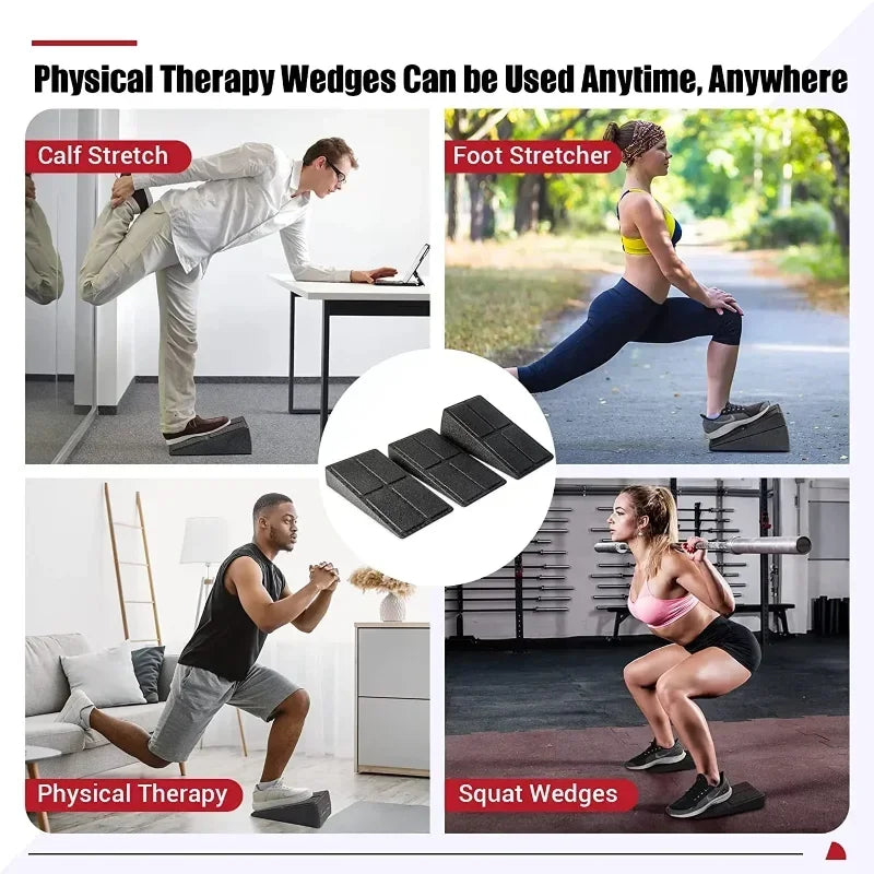3pcs/set Squat Wedge Block Adjustable Non-Slip Squat Ramp Deadlift Wedge Calf Stretcher Slant Board Strength for Squat Deadlift - WeightCityStore