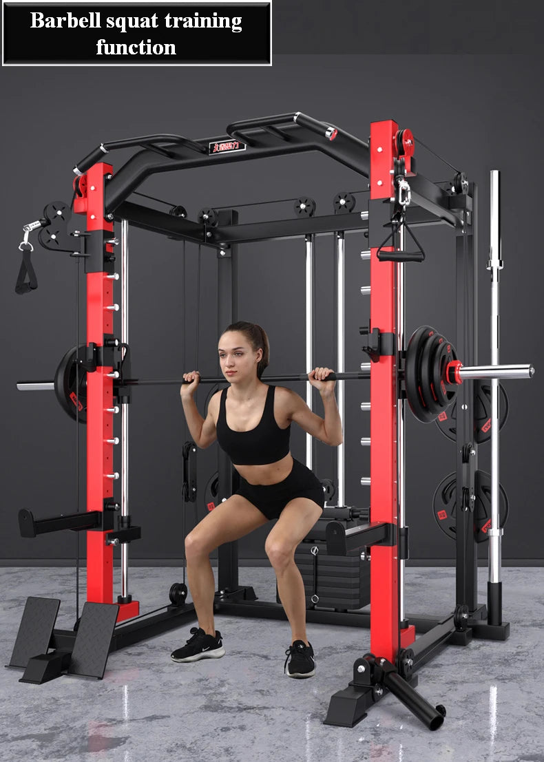 All-in-One Unisex Home Gym Equipment Multi-Function Smith Machine For Squat Rack And Weight Lifting - WeightCityStore