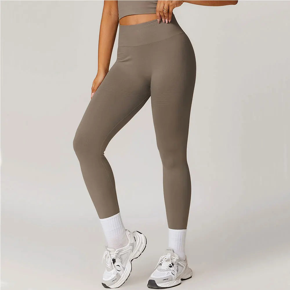 High Waist Seamless Leggings Women Fitness Running Yoga Pants Ribbed Leggings Energy Gym Tights Leggings Casual Workout Leggings - WeightCityStore