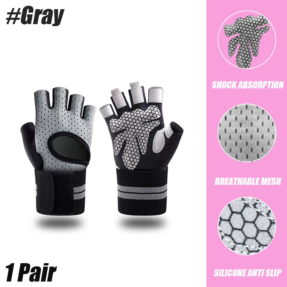 Weightlifting Gloves Men Women Workout Glove Barbell Gym Fitness Gloves with Wrist Support for Cossfit Training Exercise Protect - WeightCityStore