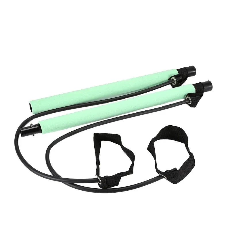 Multifunctional Pilates Bar Combination Fitness Bar Yoga Chest Expansion Tension Rope Back Trainer Elastic Rope Stretching Belt - WeightCityStore