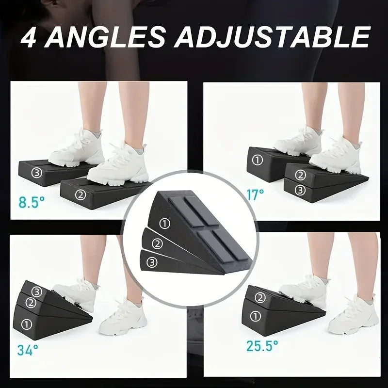 3pcs/set Squat Wedge Block Adjustable Non-Slip Squat Ramp Deadlift Wedge Calf Stretcher Slant Board Strength for Squat Deadlift - WeightCityStore