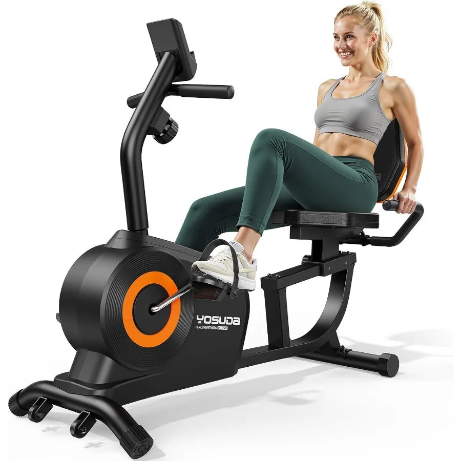 Recumbent Exercise Bike for Home Use with Magnetic Resistance Adjustable Seat for Seniors and Adults up to 350LB Capacity 16-Le - WeightCityStore