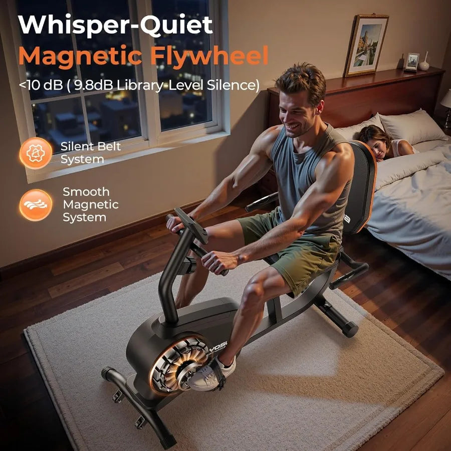 Recumbent Exercise Bike for Home Use with Magnetic Resistance Adjustable Seat for Seniors and Adults up to 350LB Capacity 16-Le - WeightCityStore
