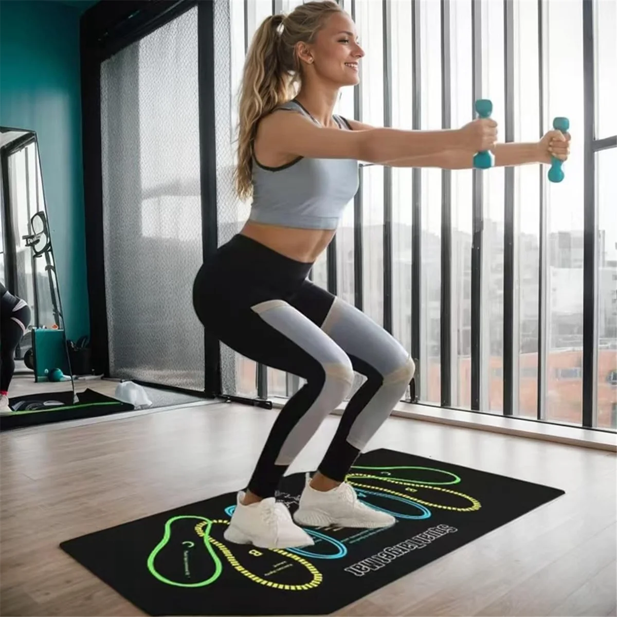 A99U Squat Guide Mat Squat Step Positions Knee Mat with Foot Position Mat,Workout Squats Leg Muscle Targeting - WeightCityStore