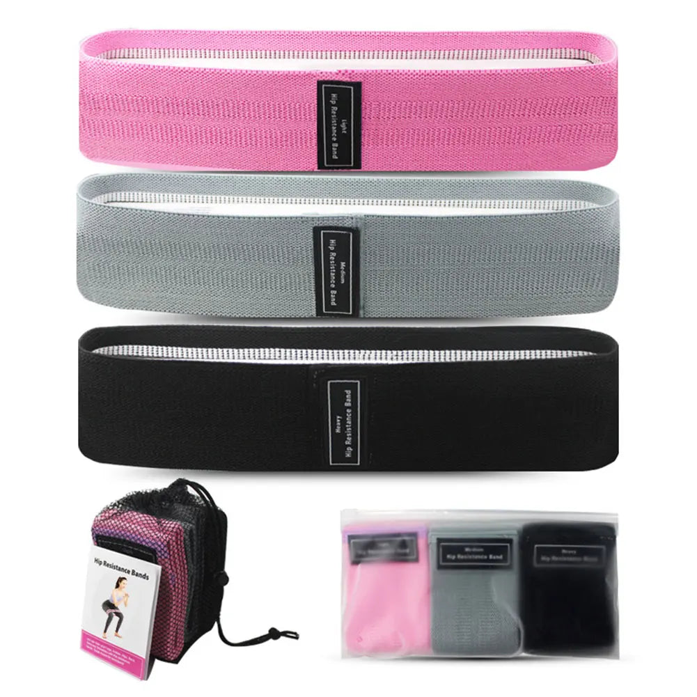 3Pcs Exercise Bands Non-Slip Workout Bands Stretch Bands for Women & Men Home Gym Fitness Yoga Pilates - WeightCityStore