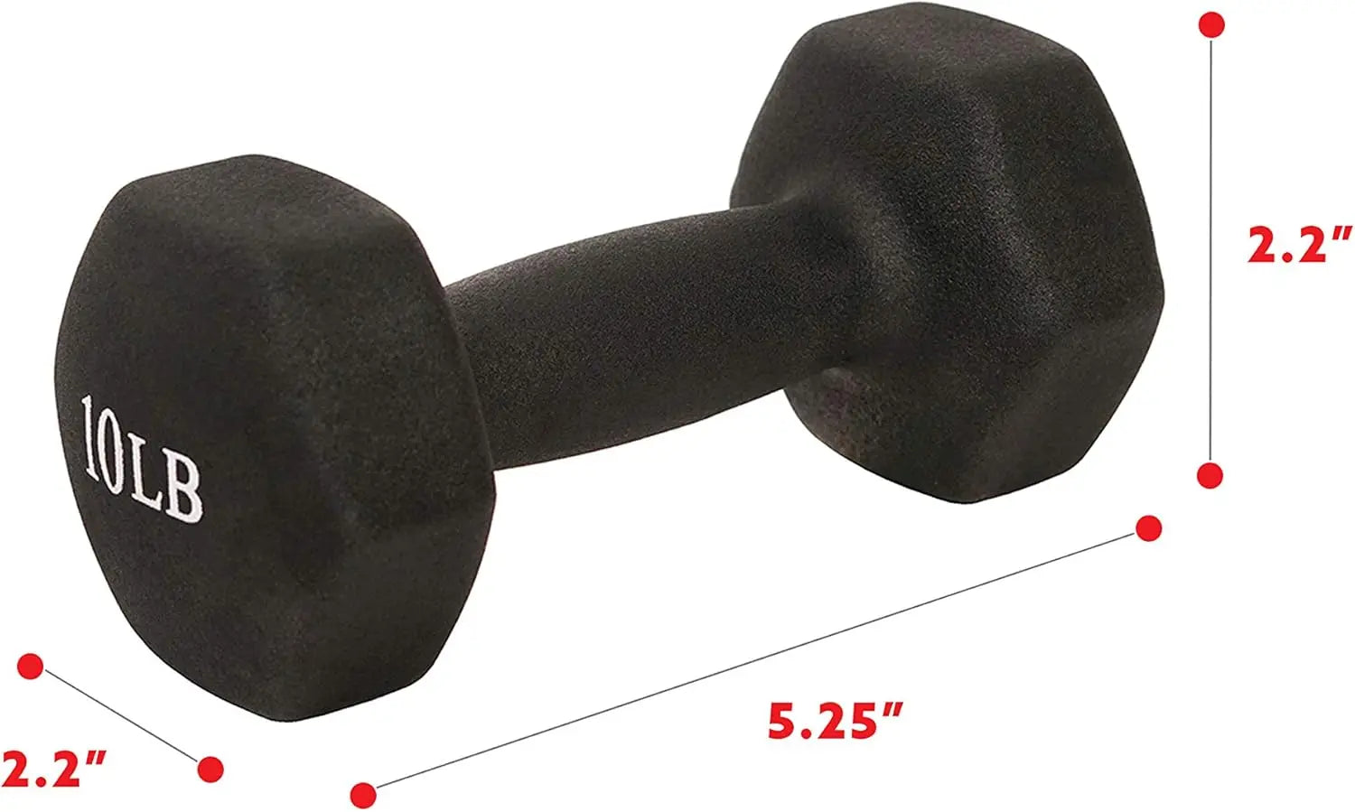 Neoprene Coated Hex Dumbbells for Home Gym, Non-Slip Weights in Pairs - 2LB to 10LB Options - WeightCityStore