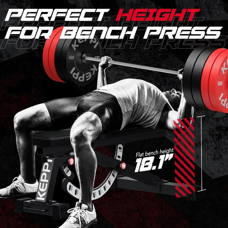 1200LB Weight Bench, Heavy Duty Bench1000 PRO Adjustable Workout Bench Press Set for Home Gym Strength Training - WeightCityStore