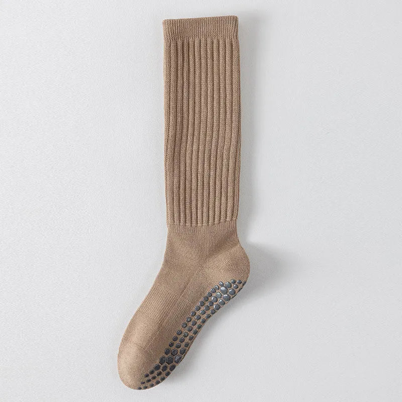 Yoga Socks Cotton Dot Silicone Terry Non-slip Women Pilates Grip Knee-high Slouch Socks