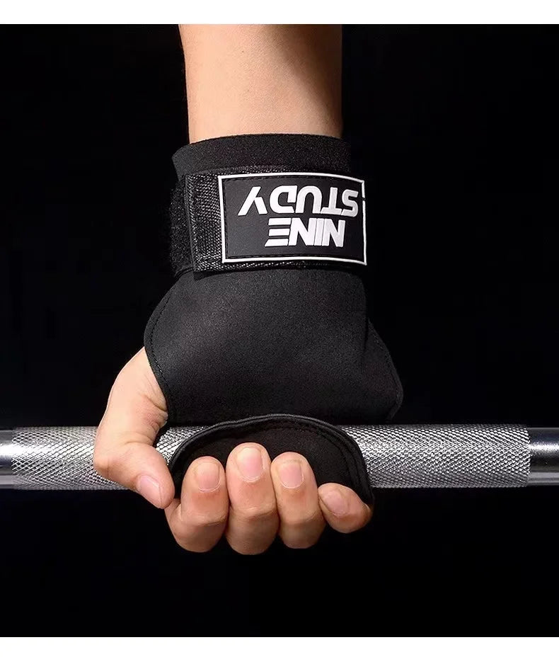 New Leather Gym Gloves Pull-ups Lifting Gymnastic Crossfit Anti-Skid Belt Wraps Support Palm Protection Pads Fitness Accessories - WeightCityStore