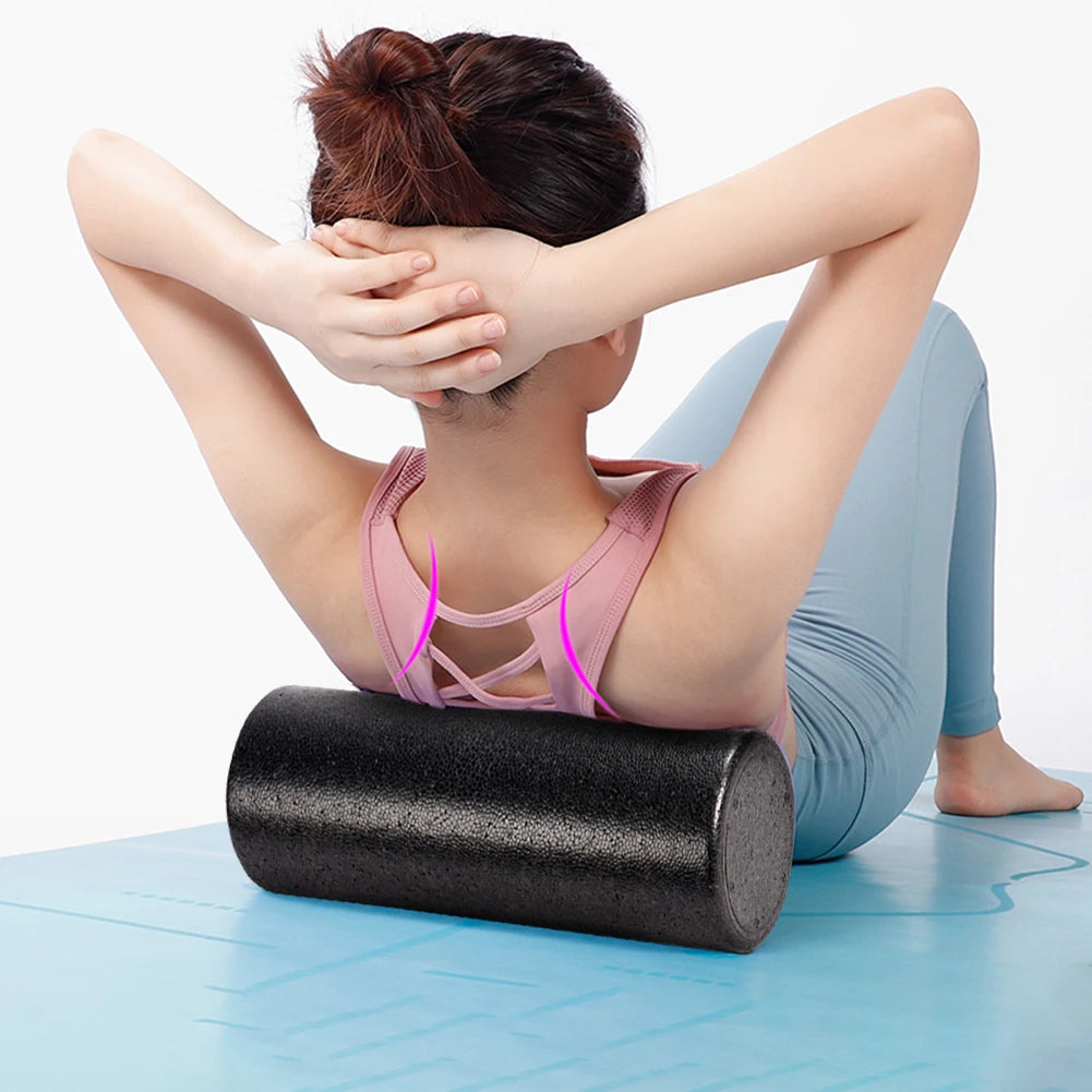 High Density Foam Rollers 12 Inch Solid Core Foam Massage Roller Round Back Legs Foam Roller for Exercise Yoga Pilates Physical - WeightCityStore