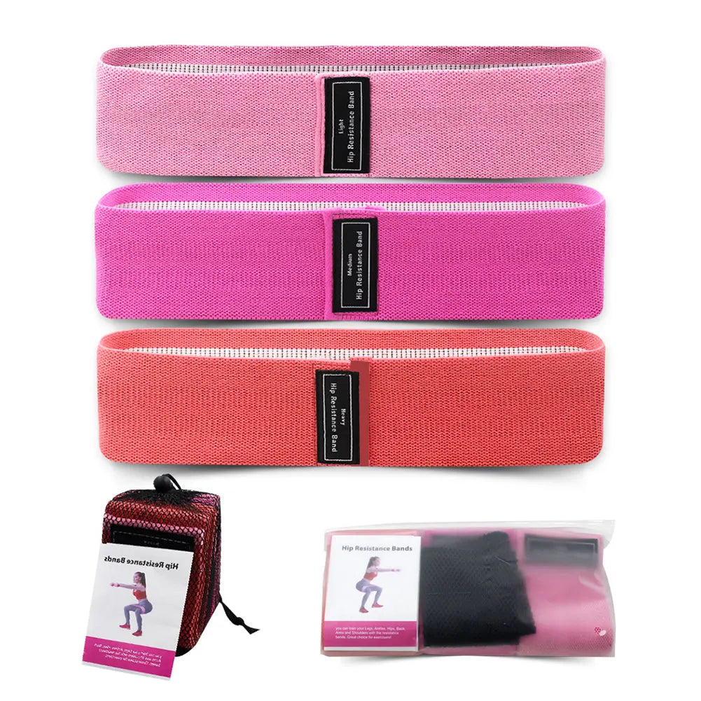 3Pcs Exercise Bands Non-Slip Workout Bands Stretch Bands for Women & Men Home Gym Fitness Yoga Pilates - WeightCityStore
