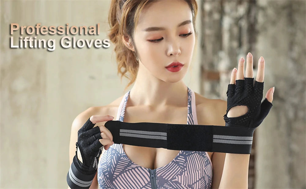 Weightlifting Gloves Men Women Workout Glove Barbell Gym Fitness Gloves with Wrist Support for Cossfit Training Exercise Protect - WeightCityStore