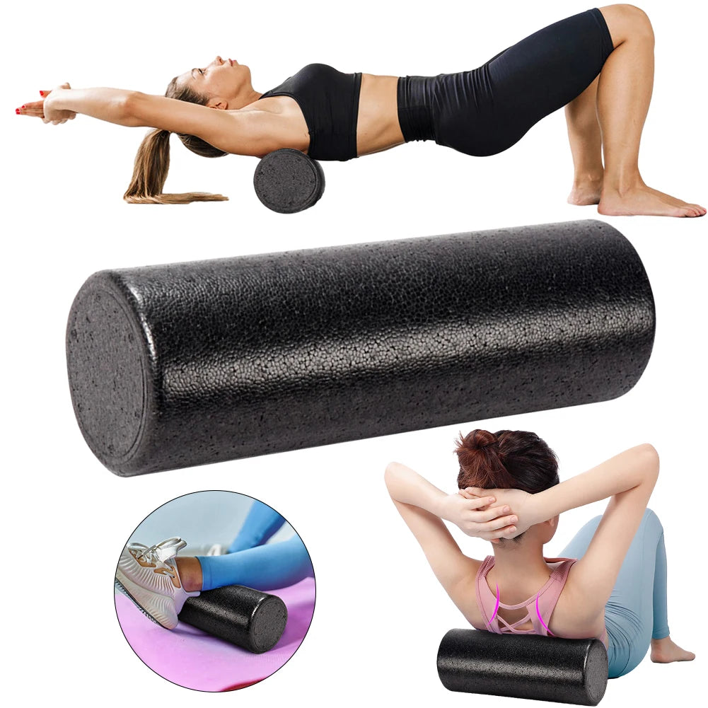 High Density Foam Rollers 12 Inch Solid Core Foam Massage Roller Round Back Legs Foam Roller for Exercise Yoga Pilates Physical - WeightCityStore
