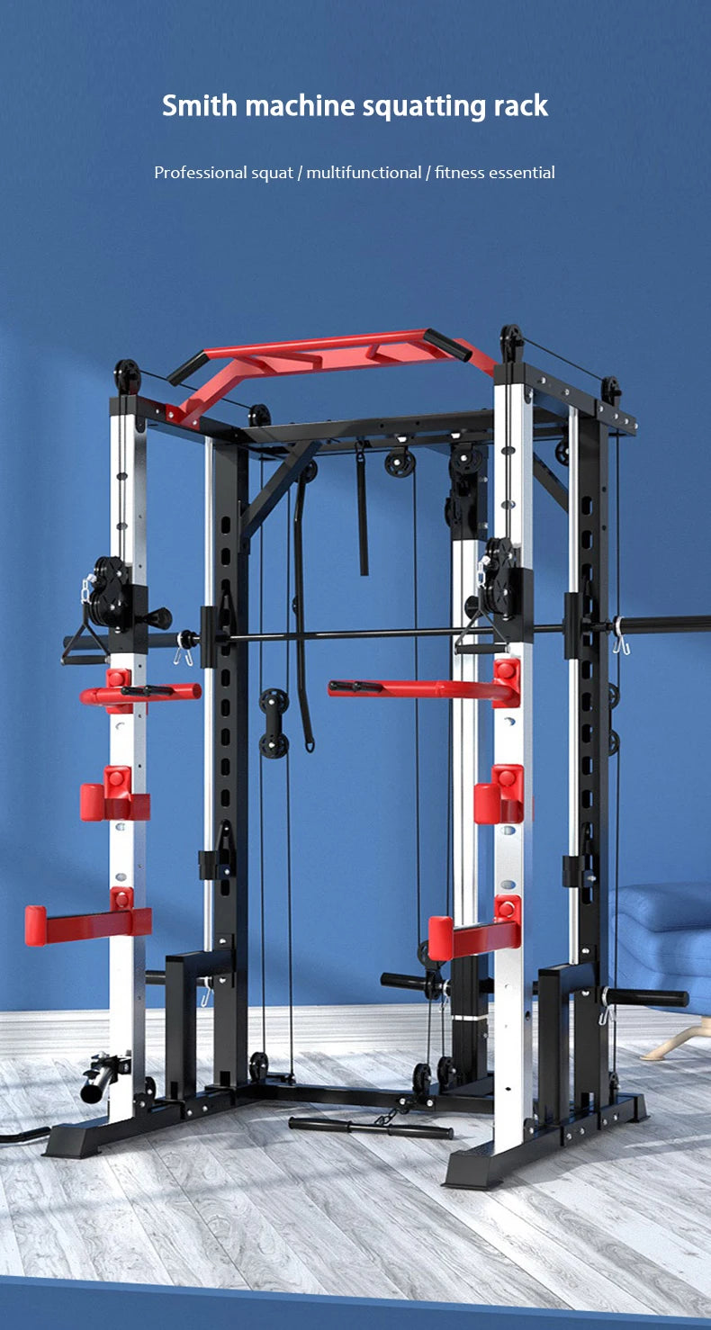 Smith machine squat rack, gantry stand, household comprehensive trainer, free squat bench press stand - WeightCityStore