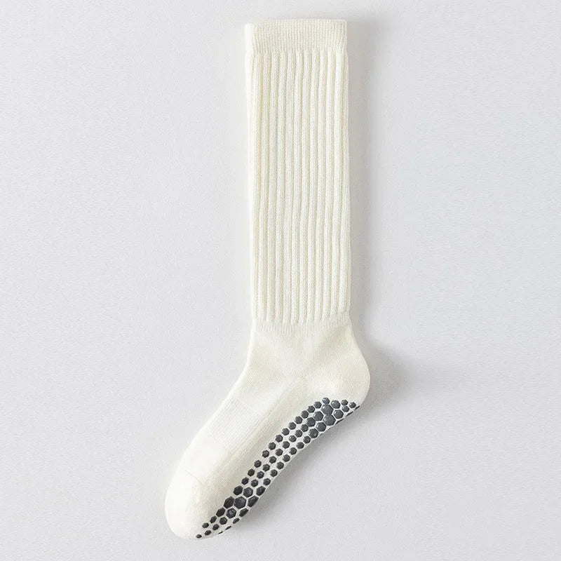 Yoga Socks Cotton Dot Silicone Terry Non-slip Women Pilates Grip Knee-high Slouch Socks