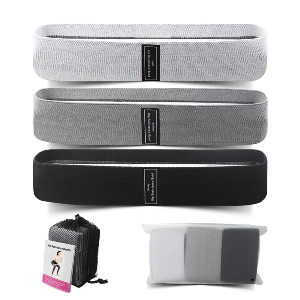 3Pcs Exercise Bands Non-Slip Workout Bands Stretch Bands for Women & Men Home Gym Fitness Yoga Pilates - WeightCityStore