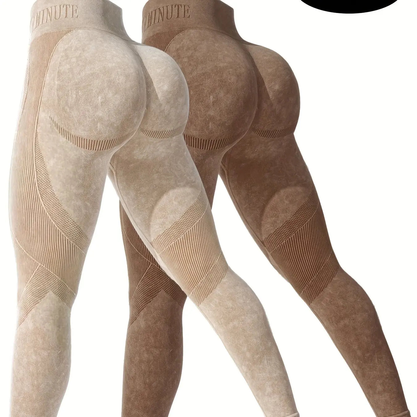 2 Pack Women's High Waisted  Lifting Seamless Solid Color Yoga Leggings Elastic And Breathable Fitness Sports Pants - WeightCityStore