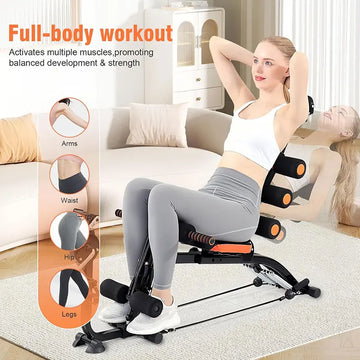 Foldable abdominal exercise bench，Adjustable sit-up machine with leg locking device Home gym core trainer, for training abdomina - WeightCityStore