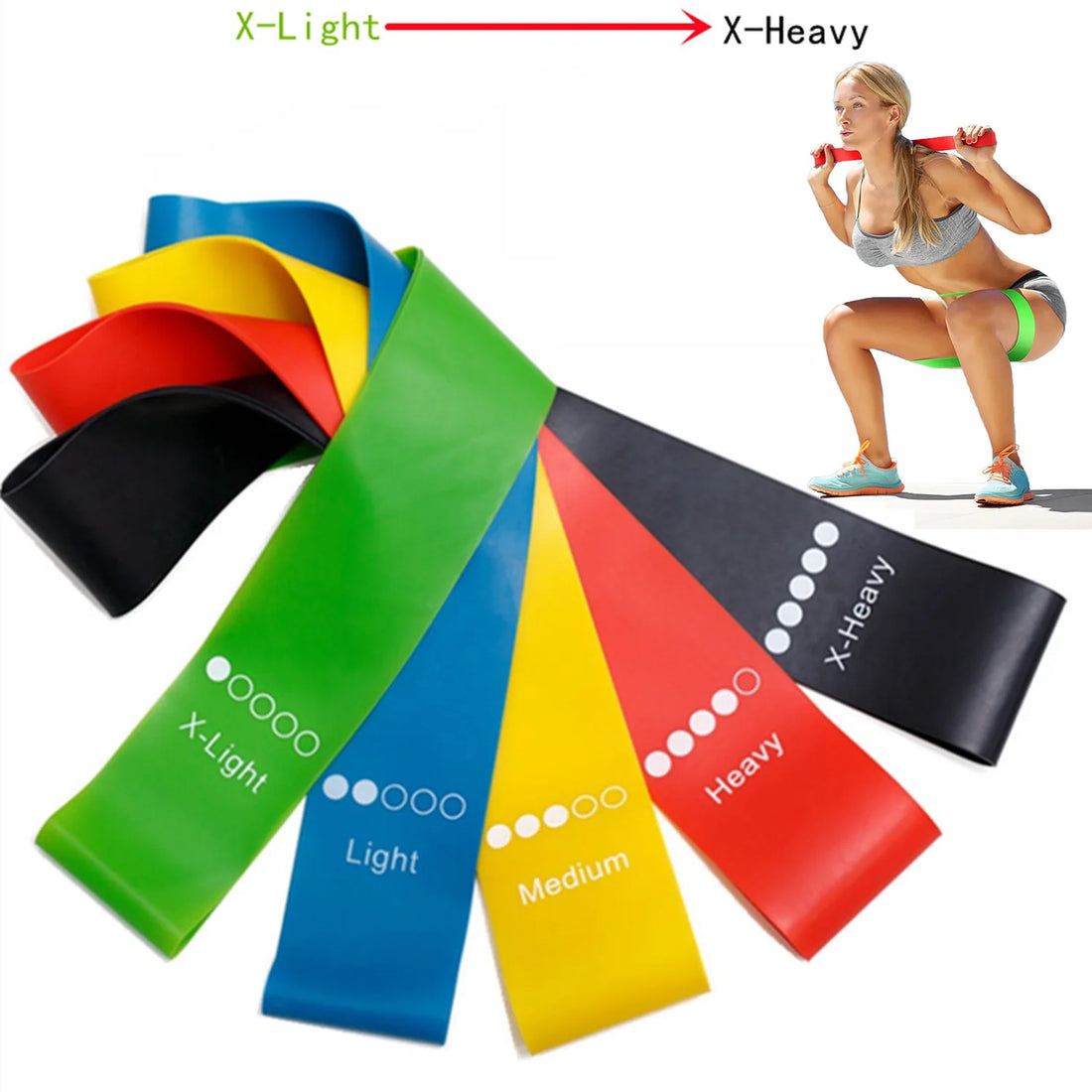 Different Resistance Bands Yoga Band Fitness Exercise Training Hip Tension Band Leg Squat Dance Elastic Loop Stretch Band - WeightCityStore
