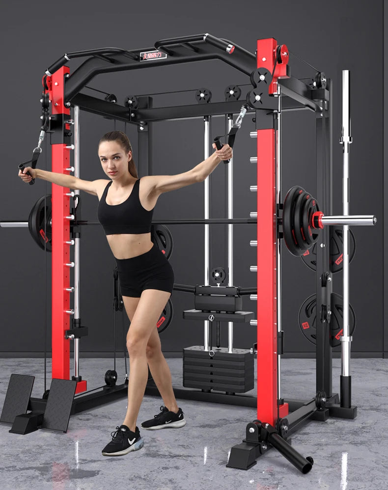 All-in-One Unisex Home Gym Equipment Multi-Function Smith Machine For Squat Rack And Weight Lifting - WeightCityStore