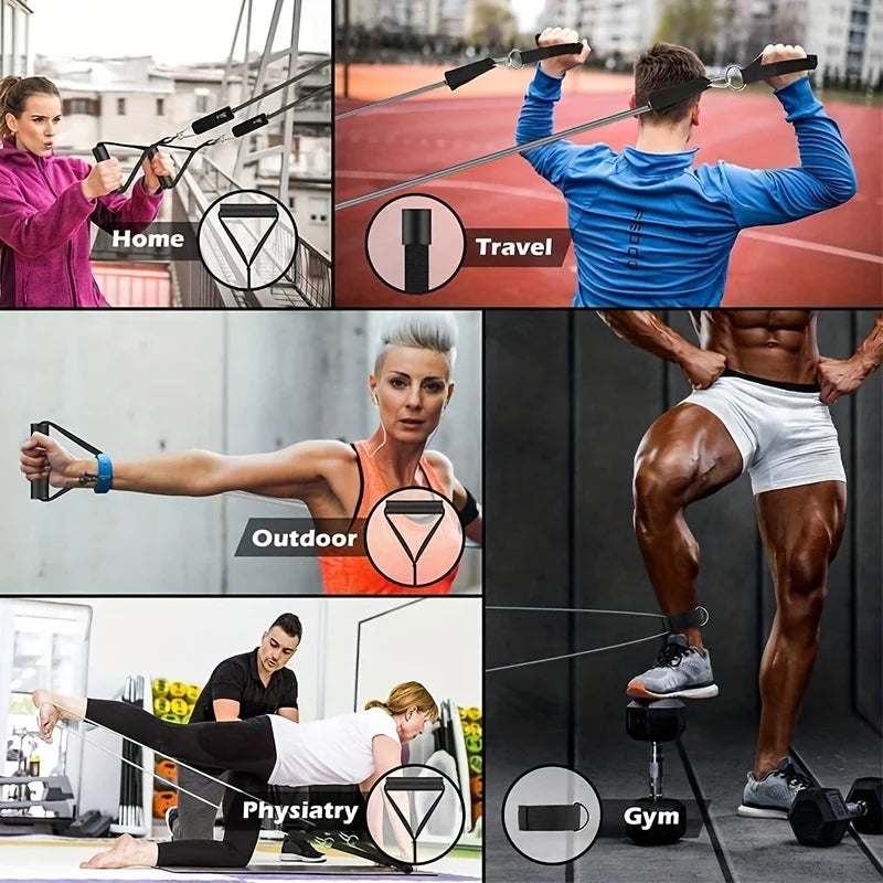 Resistance Bands Set, Exercise Bands With Door Anchor, Handles, Carry Bag, Legs Ankle Straps For Resistance Training - WeightCityStore