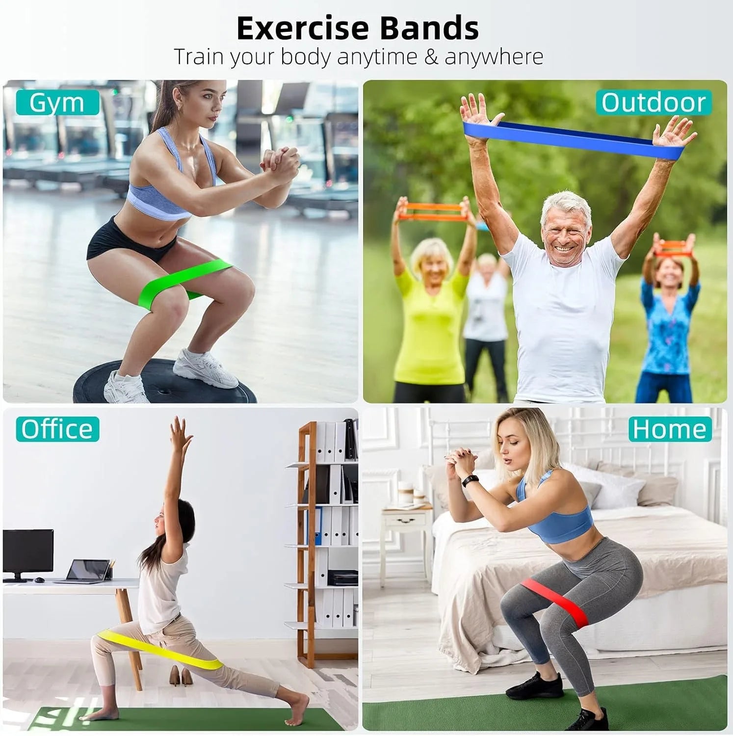 Different Resistance Bands Yoga Band Fitness Exercise Training Hip Tension Band Leg Squat Dance Elastic Loop Stretch Band - WeightCityStore
