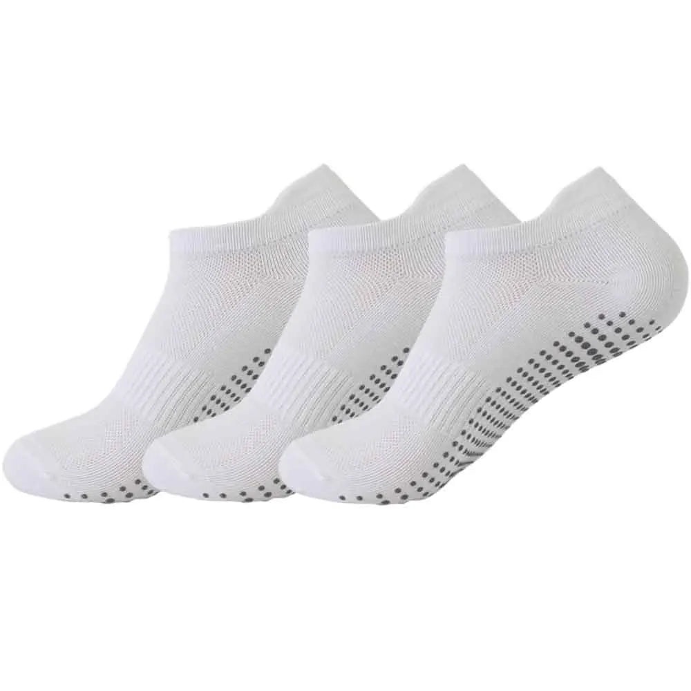 6 Pairs Women Short Socks Sports Cotton Anti Slip Slippers Fitness Training Protecting Heel Ear Short Sports Socks Silicon