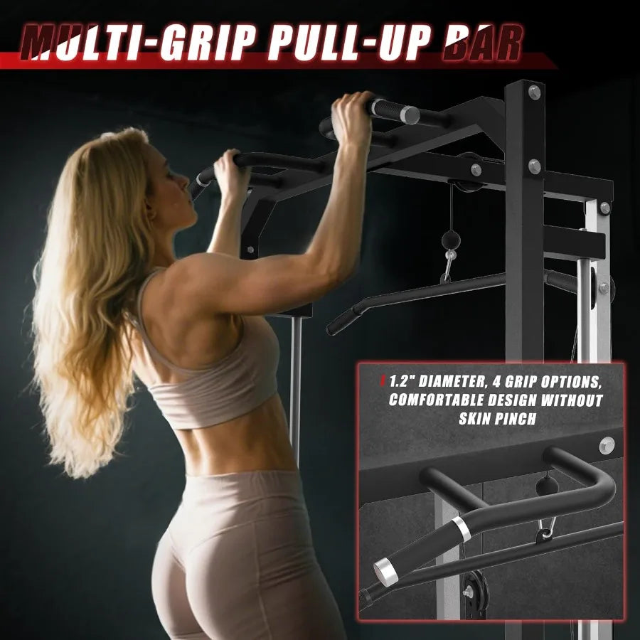 Compact Smith Machine Home Gym 800lb Barbell Sleeve SpaceSaving - WeightCityStore