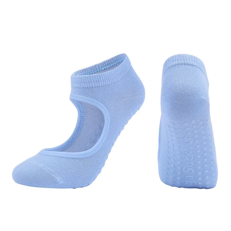 1 Pair High Quality Women Yoga Pilates Socks Anti-Slip Breathable Cotton Ankle Ladies Ballet Dance Sports Socks for Fitness Gym