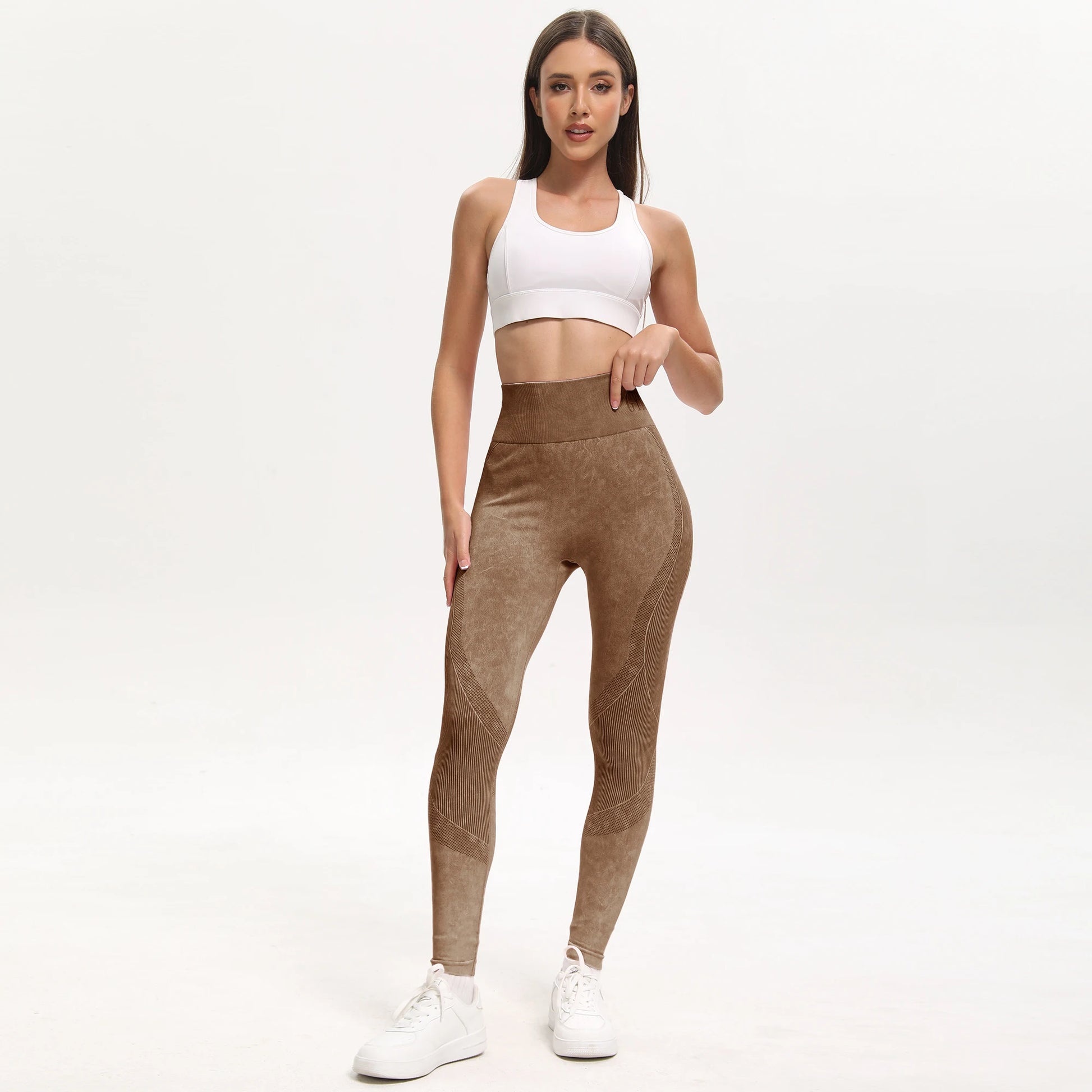 2 Pack Women's High Waisted  Lifting Seamless Solid Color Yoga Leggings Elastic And Breathable Fitness Sports Pants - WeightCityStore