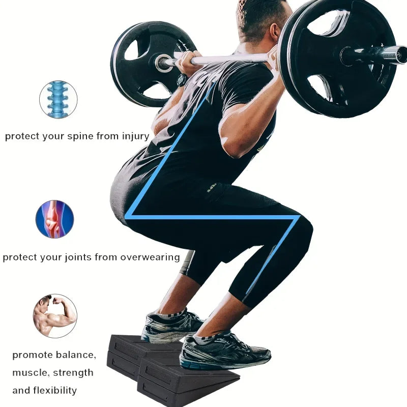 3pcs/set Squat Wedge Block Adjustable Non-Slip Squat Ramp Deadlift Wedge Calf Stretcher Slant Board Strength for Squat Deadlift - WeightCityStore