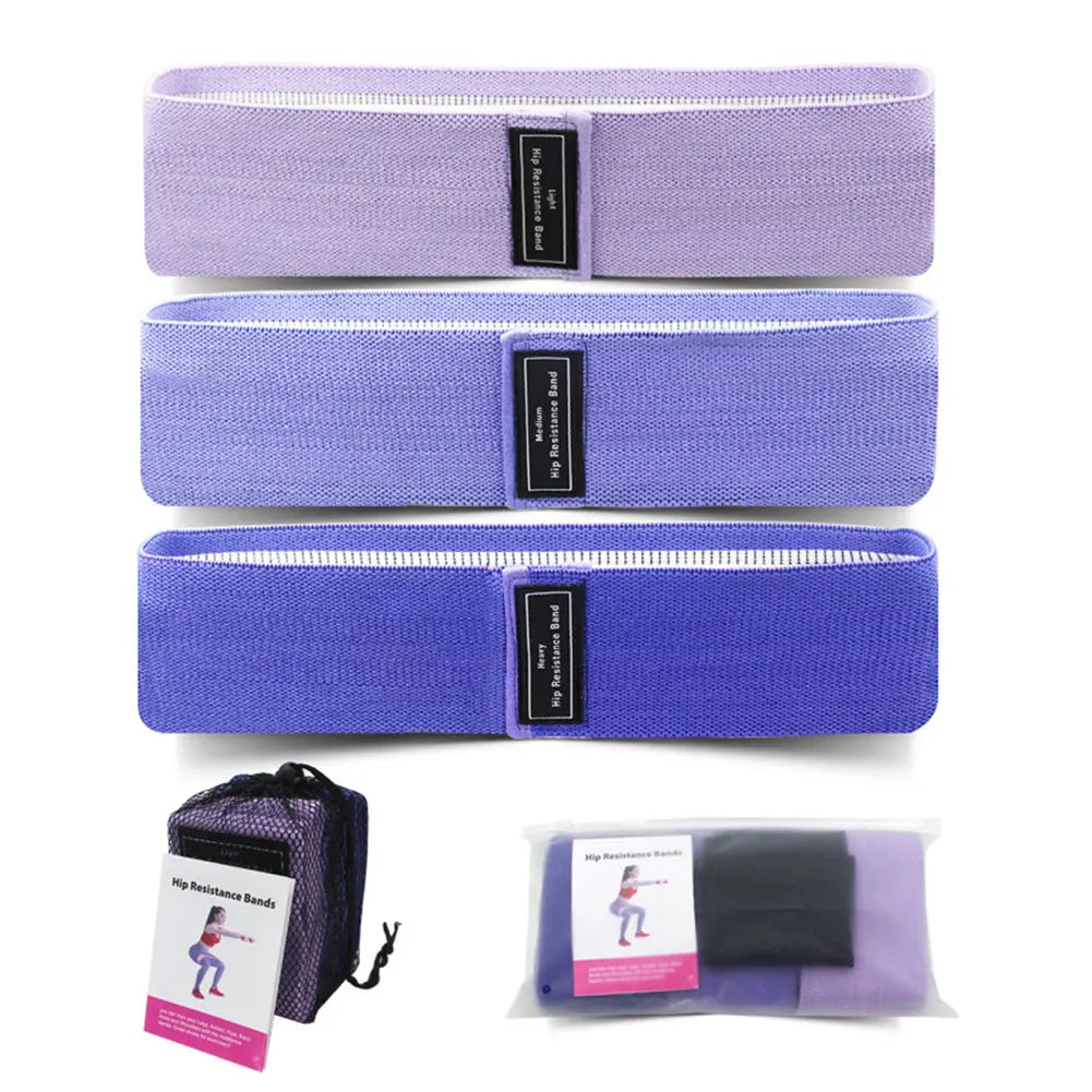 3Pcs Exercise Bands Non-Slip Workout Bands Stretch Bands for Women & Men Home Gym Fitness Yoga Pilates - WeightCityStore